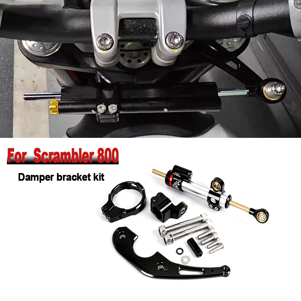 Steering Damper Stabilizer Kit Cnc - Para Ducati Scrambler 800: Novo Kit