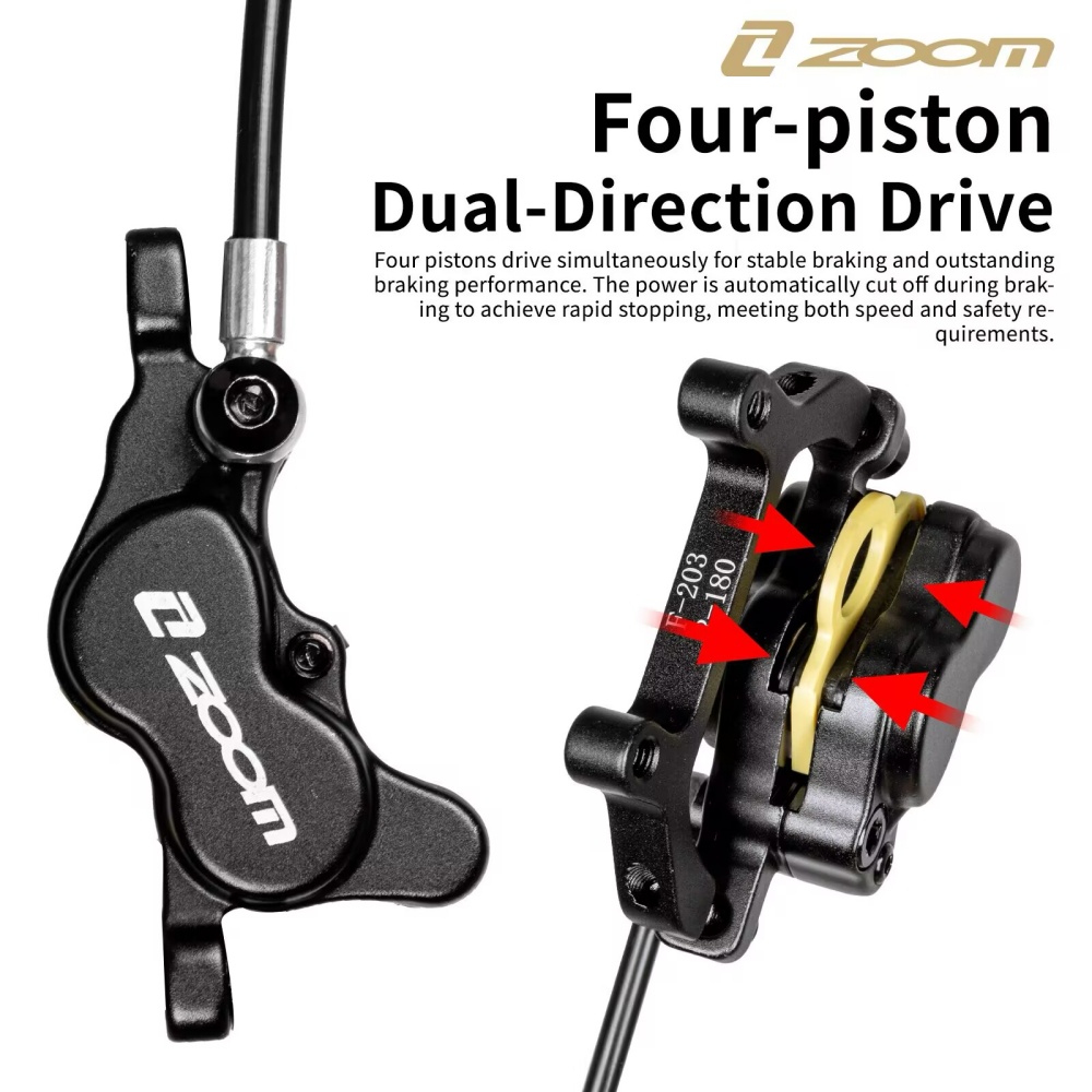 Conjunto de Freio a Disco Hidr - Zoom Hydraulic Brake 4 Piston E-Scooter avaliação e preço