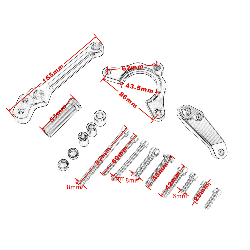 Kit de suporte amortecedor de  - Steering Damper Stabilizer Kit Cnc avaliação e preço